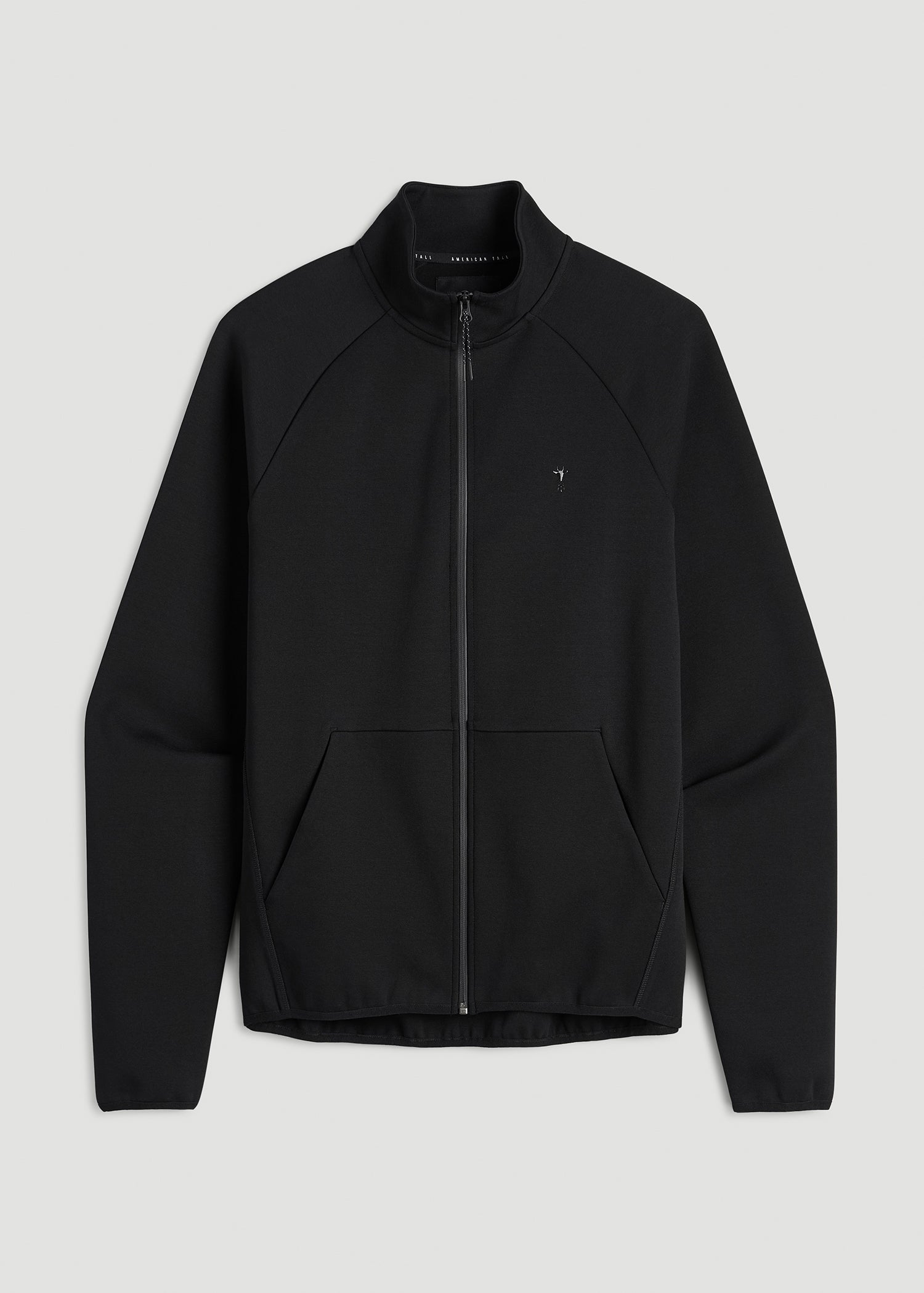 American Tall Outlet | Tech Motion Fleece Full-Zip Jacket for Tall Men in Black