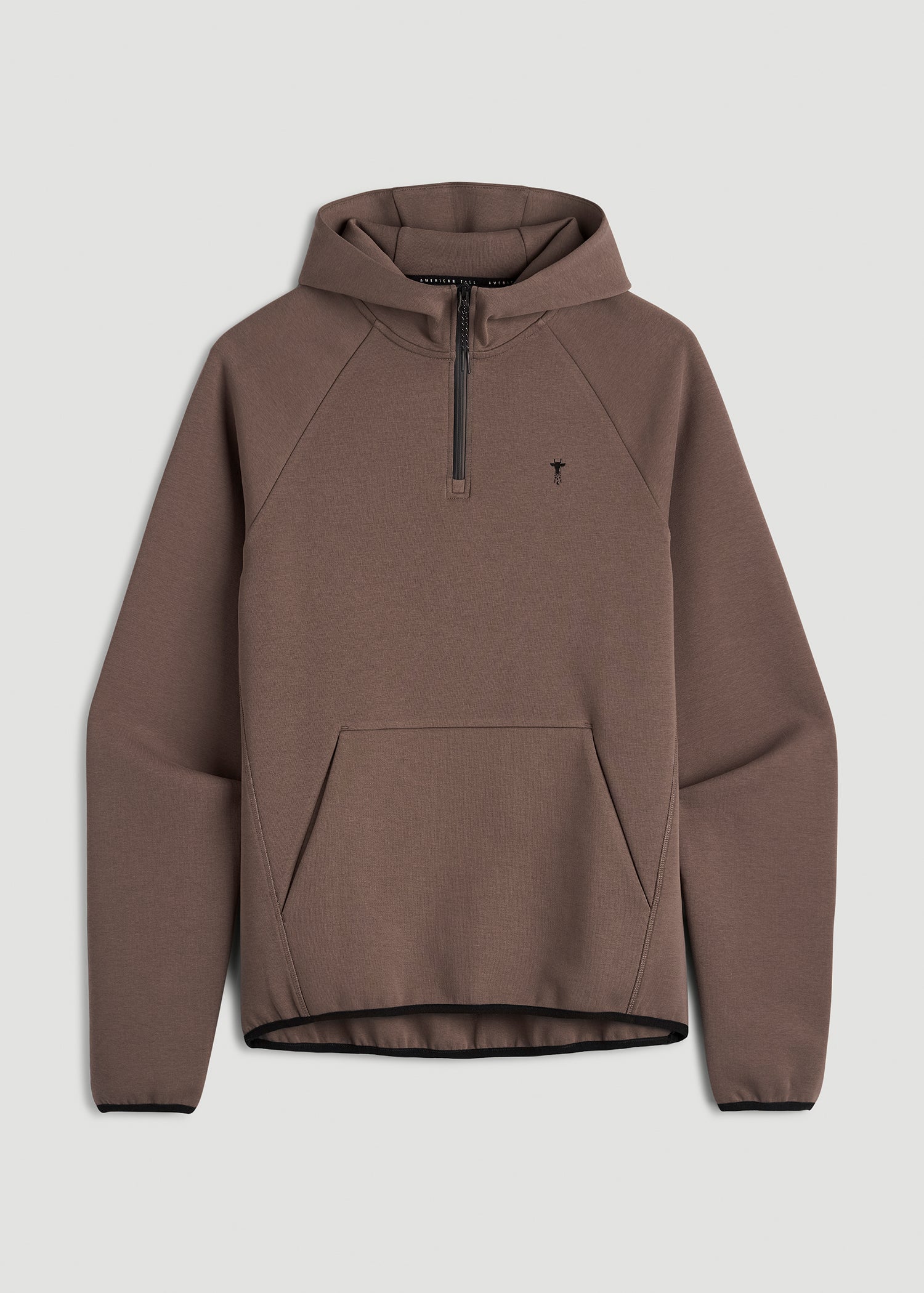 American Tall For Sale | Tech Motion Fleece Hooded Popover for Tall Men in Coffee Quartz