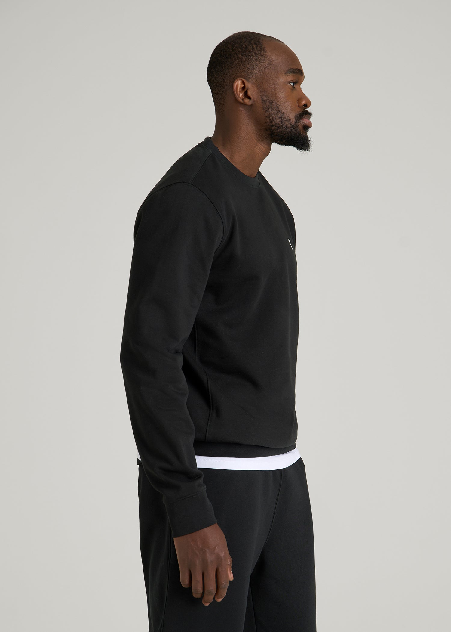 American Tall Online Shop | Core Motion Fleece Crewneck for Tall Men in Black