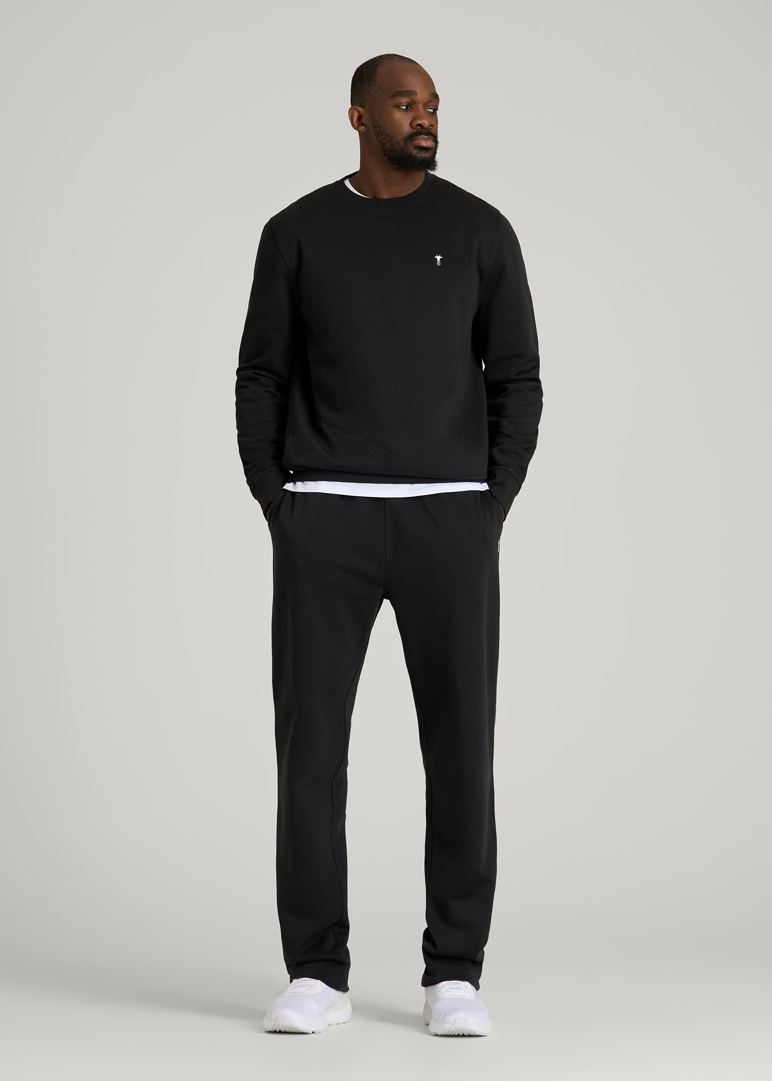 American Tall Online Shop | Core Motion Fleece Crewneck for Tall Men in Black