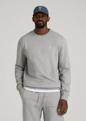 American Tall Discount | Core Motion Fleece Crewneck for Tall Men in Heathered Grey