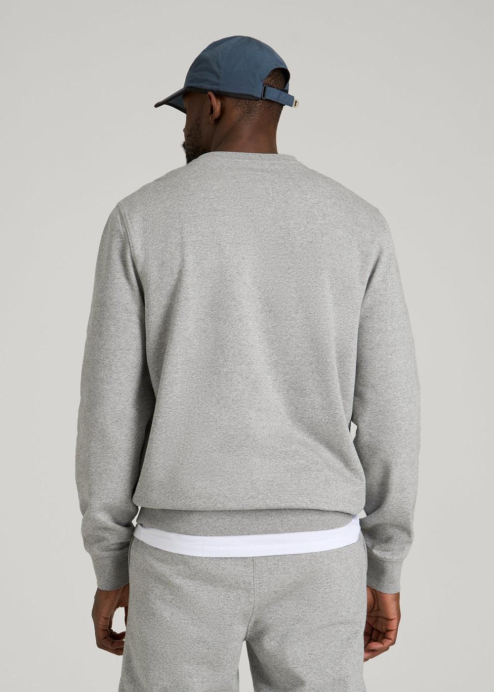 American Tall Discount | Core Motion Fleece Crewneck for Tall Men in Heathered Grey
