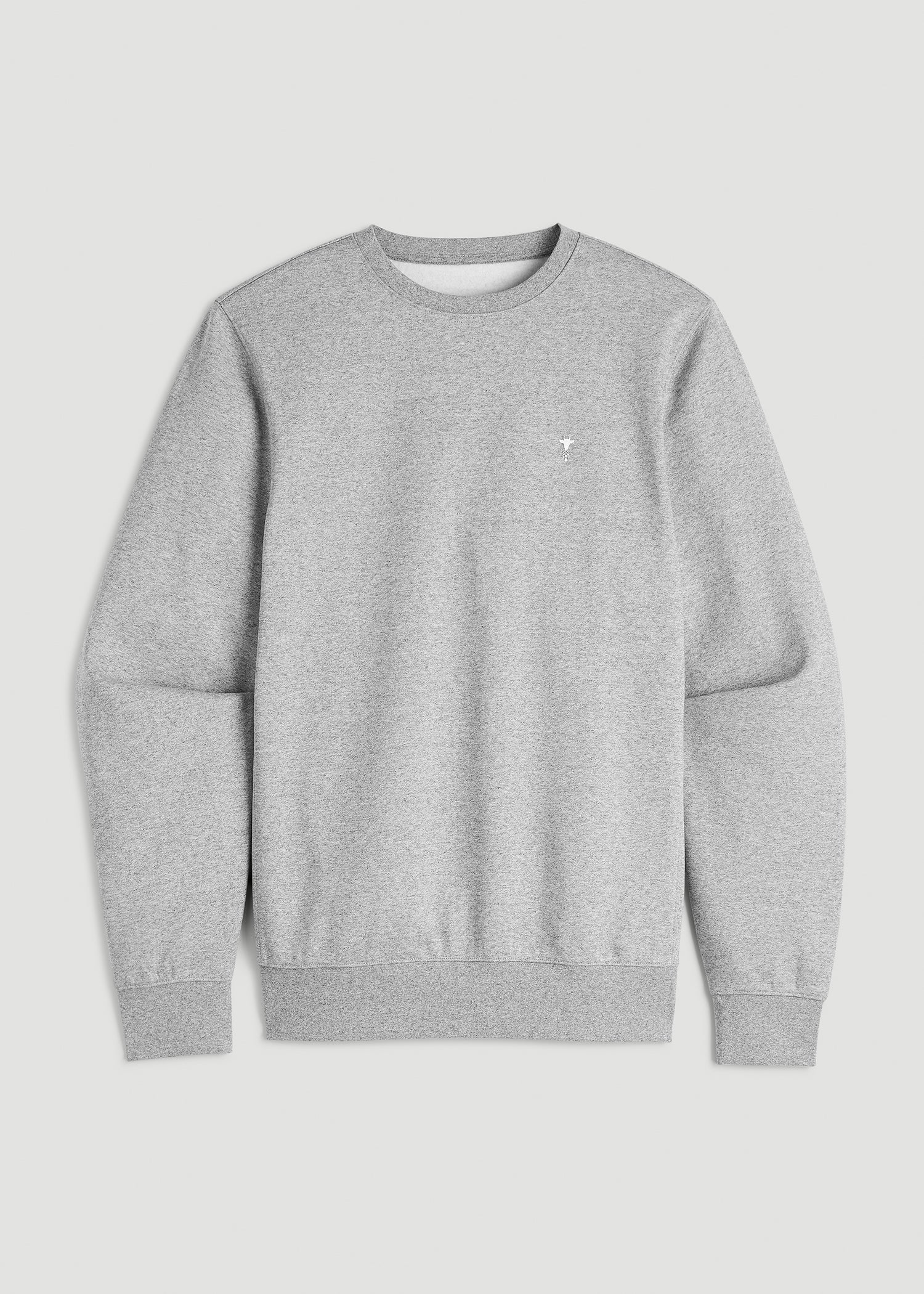 American Tall Discount | Core Motion Fleece Crewneck for Tall Men in Heathered Grey