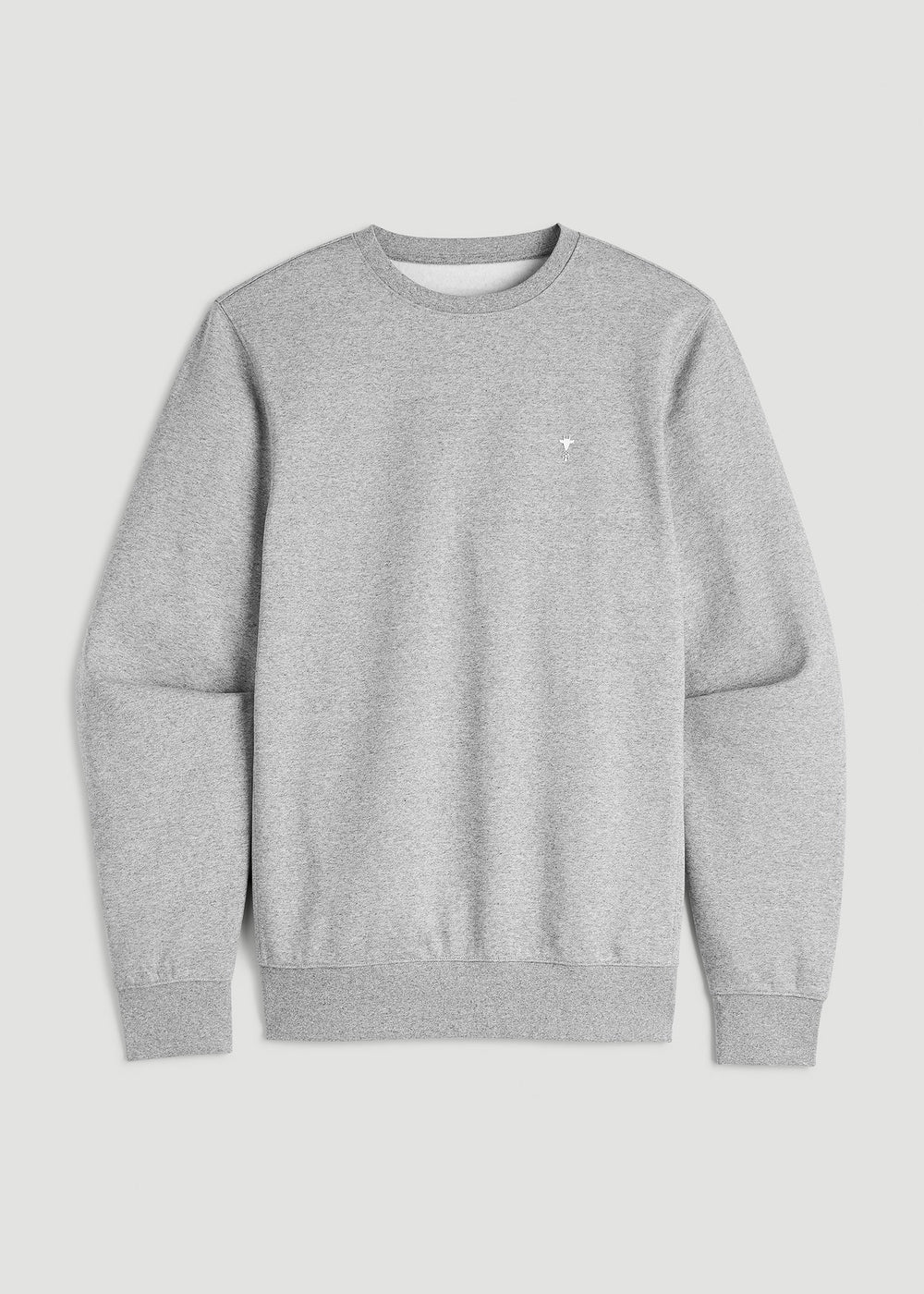 American Tall Discount | Core Motion Fleece Crewneck for Tall Men in Heathered Grey