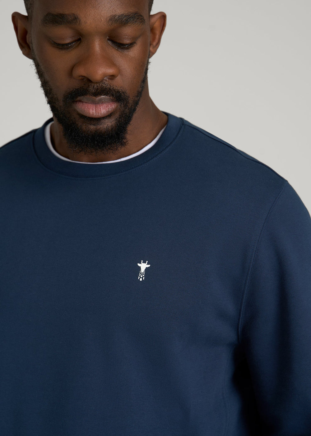 American Tall Online | Core Motion Fleece Crewneck for Tall Men in Navy Blue