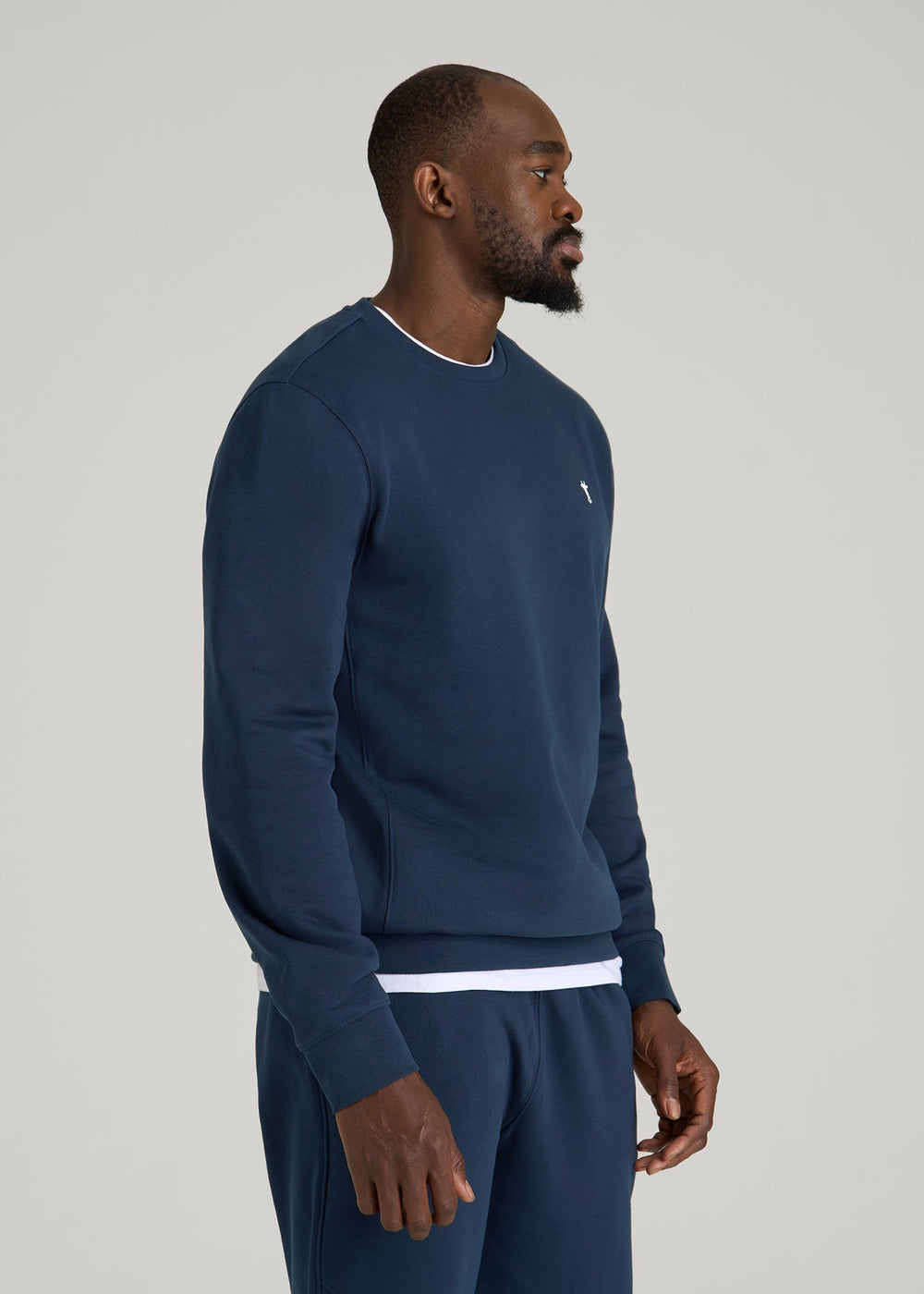 American Tall Online | Core Motion Fleece Crewneck for Tall Men in Navy Blue