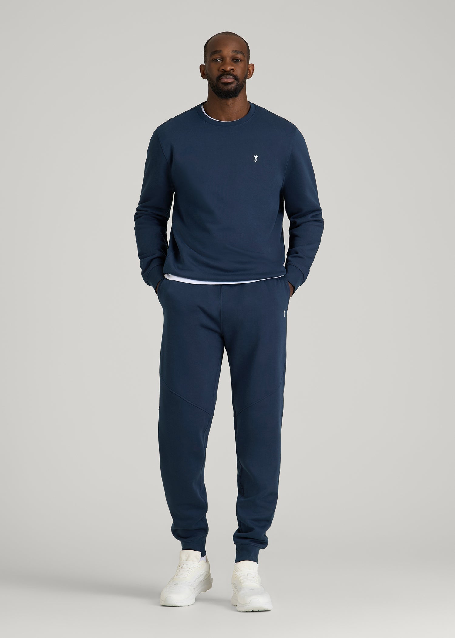 American Tall Online | Core Motion Fleece Crewneck for Tall Men in Navy Blue