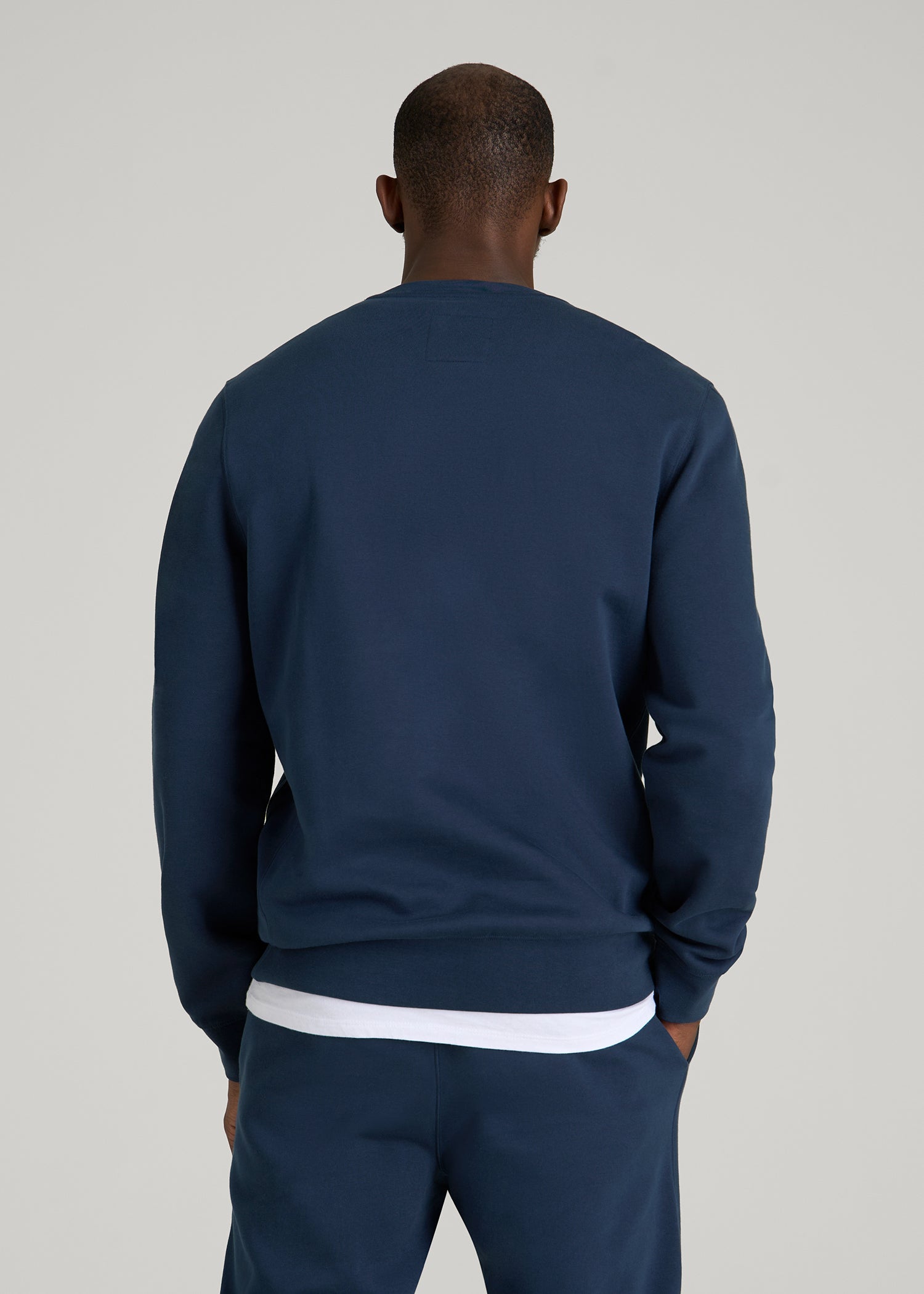 American Tall Online | Core Motion Fleece Crewneck for Tall Men in Navy Blue