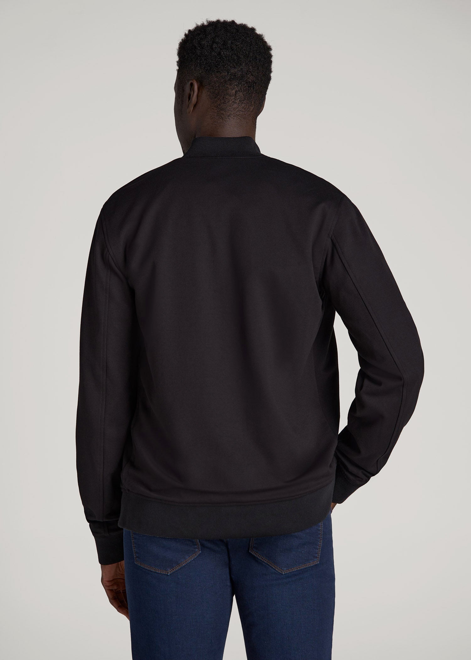 American Tall Outlet | Reversible Bomber Jacket for Tall Men in Fossil Grey and Black
