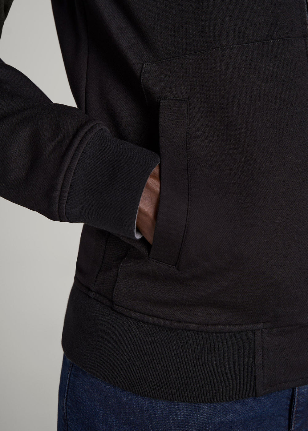American Tall Outlet | Reversible Bomber Jacket for Tall Men in Fossil Grey and Black