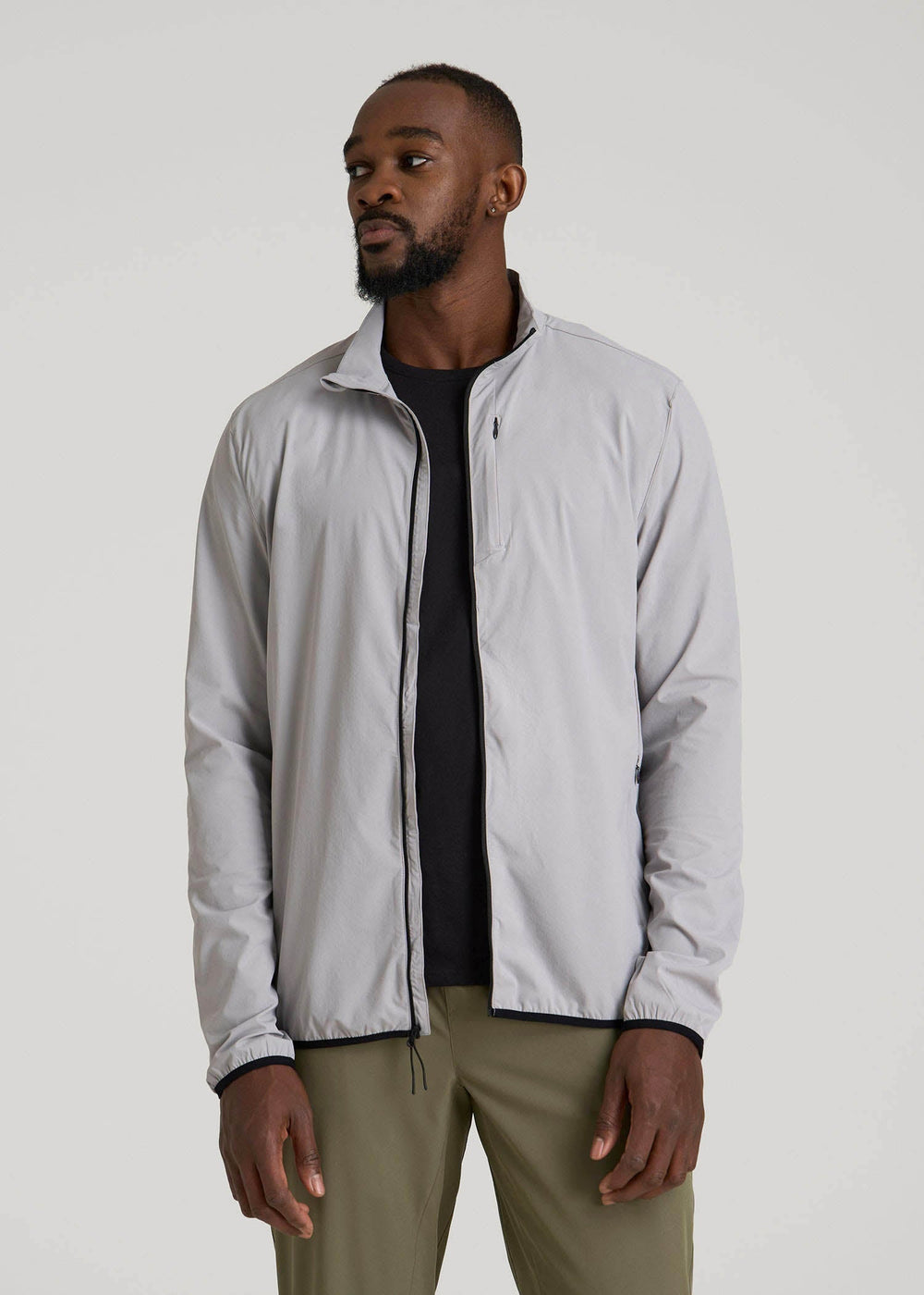American Tall For Sale | Softshell Jacket for Outdoor Training for Tall Men in Light Grey