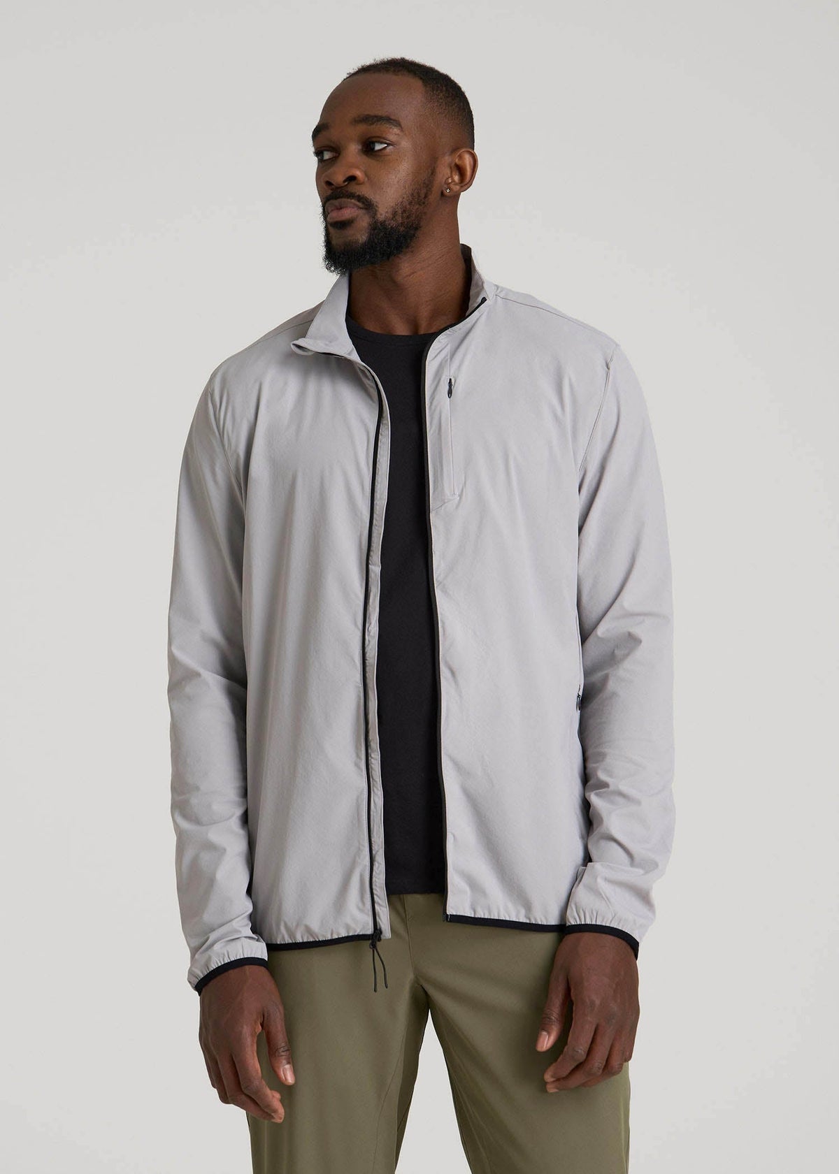 American Tall For Sale | Softshell Jacket for Outdoor Training for Tall Men in Light Grey