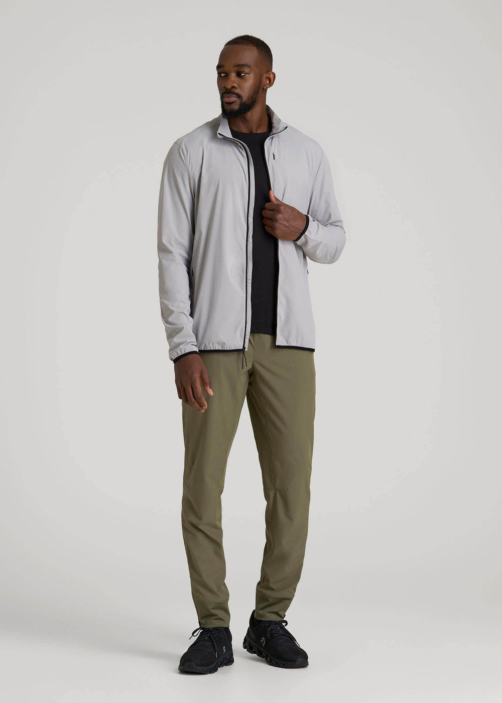 American Tall For Sale | Softshell Jacket for Outdoor Training for Tall Men in Light Grey
