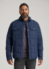 American Tall Online | LJ&S Puffer Shirt Jacket for Tall Men in Marine Blue