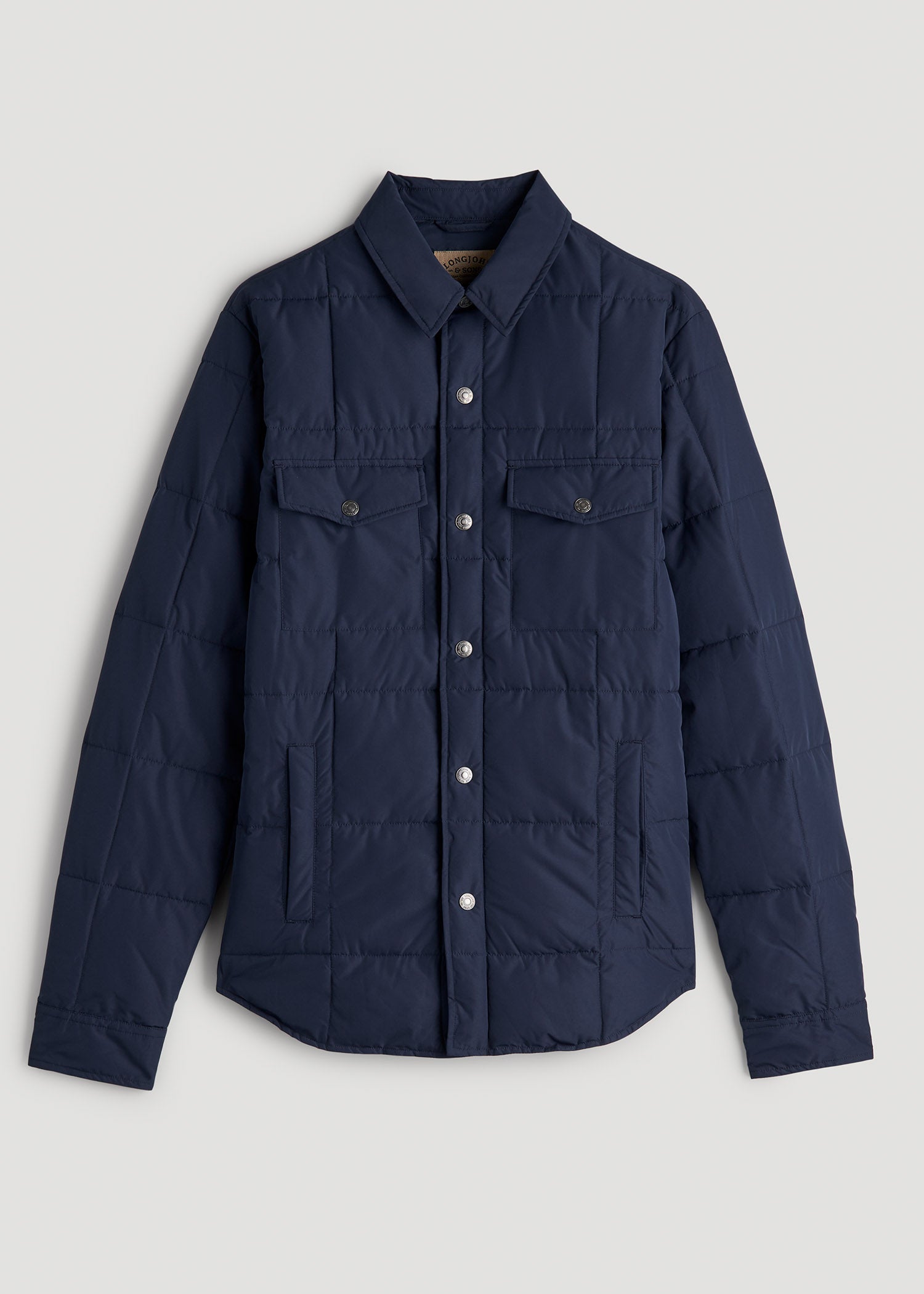 American Tall Online | LJ&S Puffer Shirt Jacket for Tall Men in Marine Blue