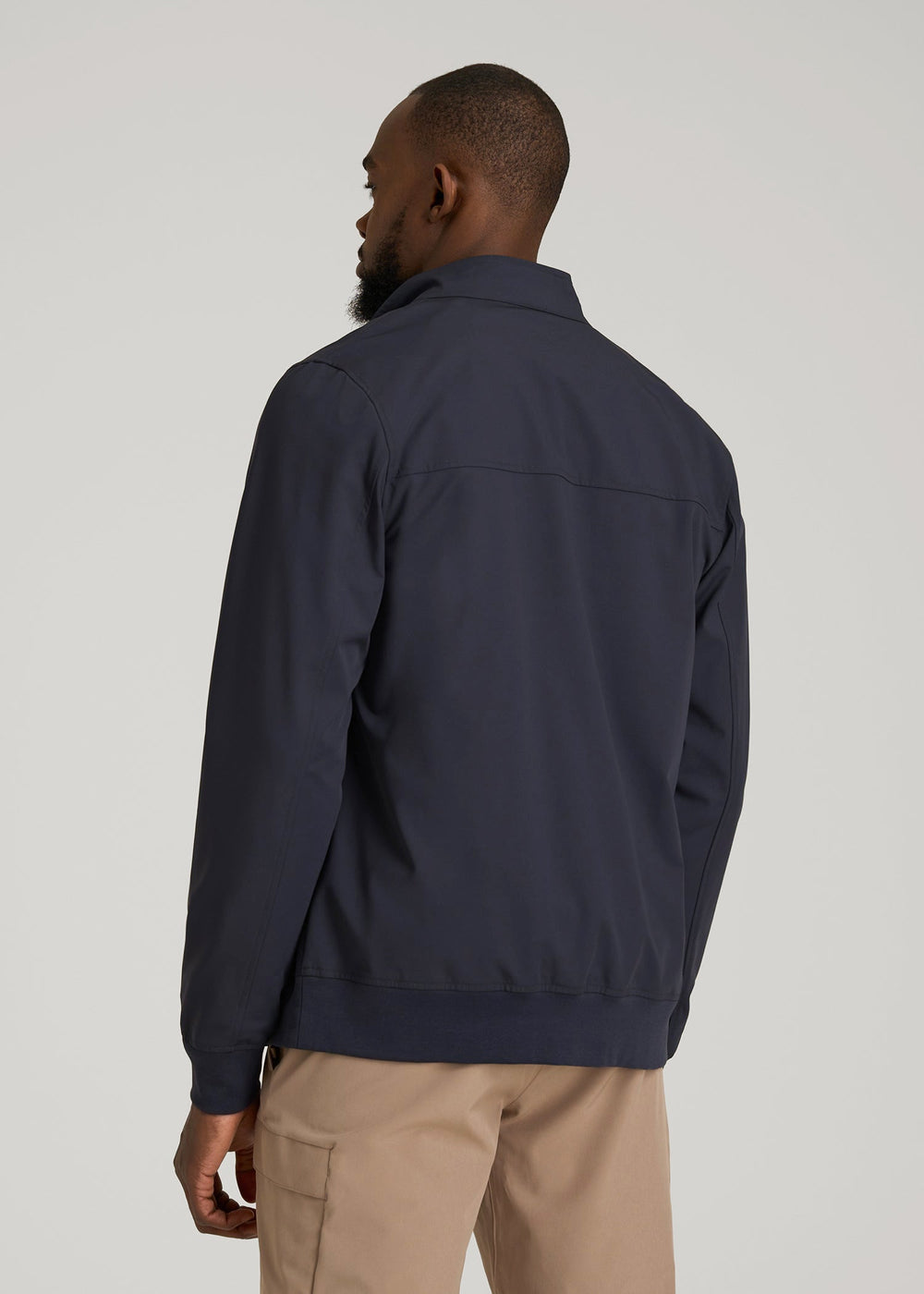 American Tall Outlet | Motion Bomber Jacket for Tall Men in Deep Navy