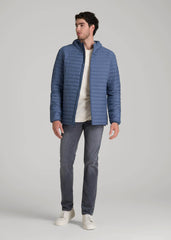 American Tall For Sale | Packable Puffer Jacket for Tall Men in Steel Blue