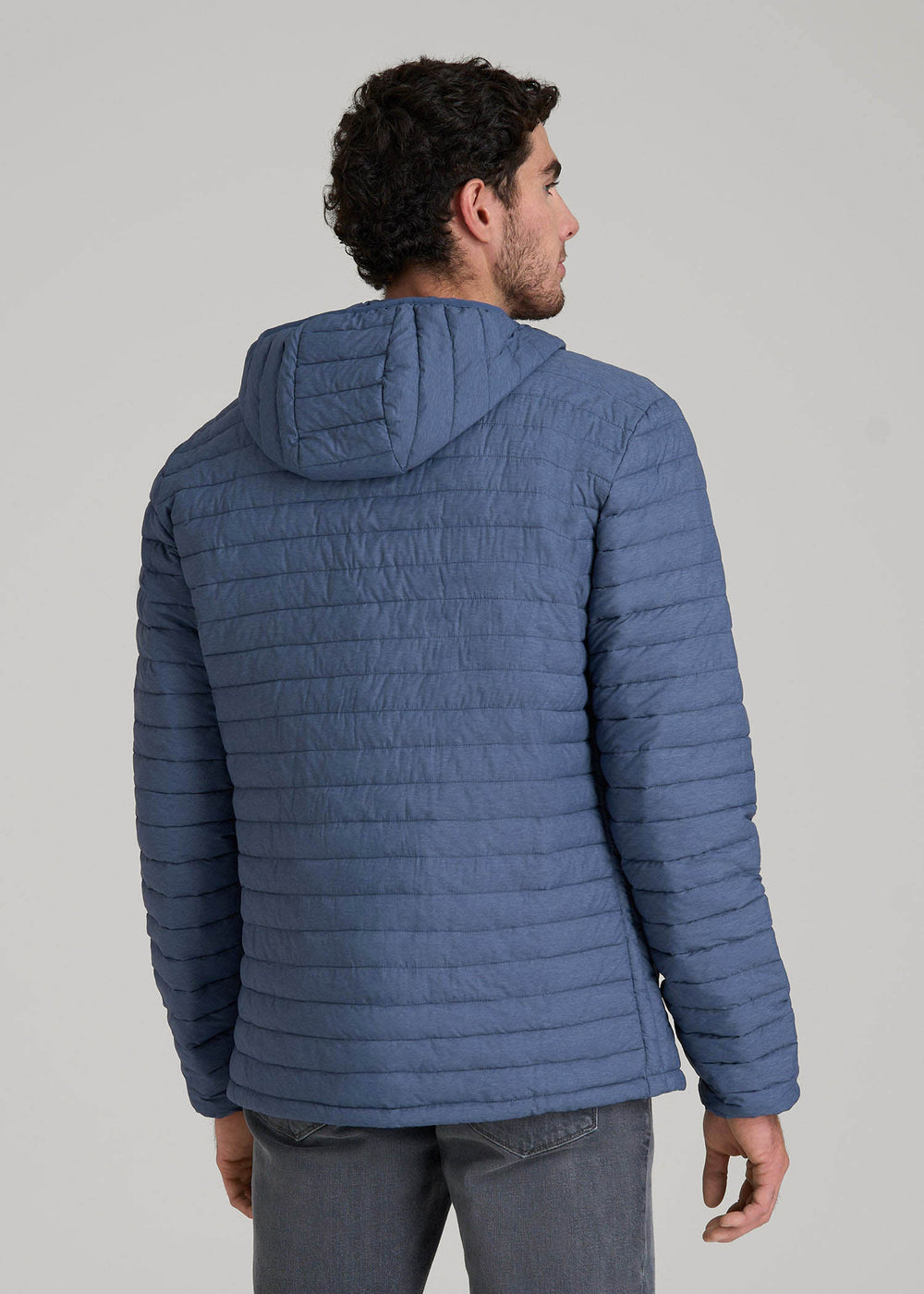 American Tall For Sale | Packable Puffer Jacket for Tall Men in Steel Blue