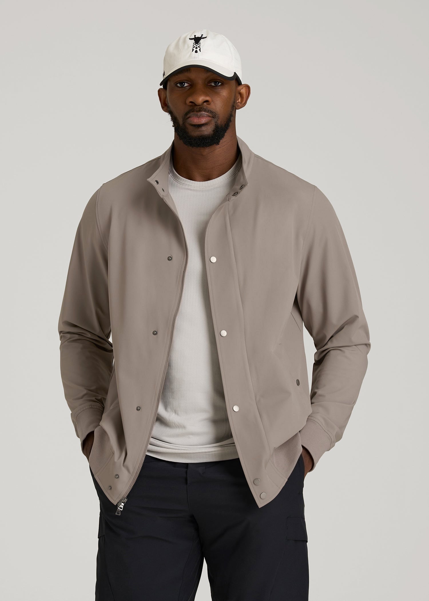 American Tall Discount | Motion Bomber Jacket for Tall Men in Portobello