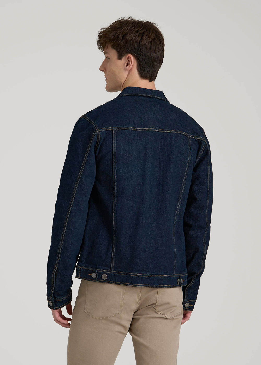 American Tall Online | Denim Trucker Jacket for Tall Men in Raw Indigo