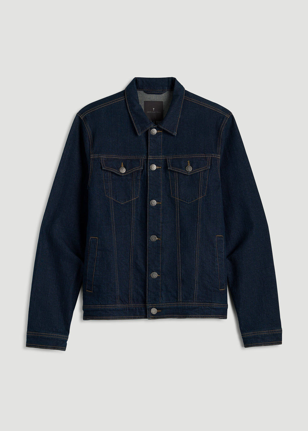 American Tall Online | Denim Trucker Jacket for Tall Men in Raw Indigo
