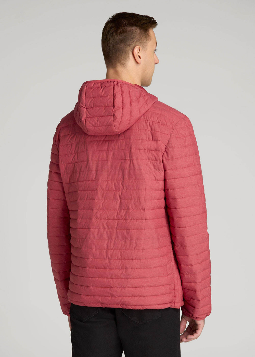 American Tall Sale | Packable Puffer Jacket for Tall Men in Red Space Dye