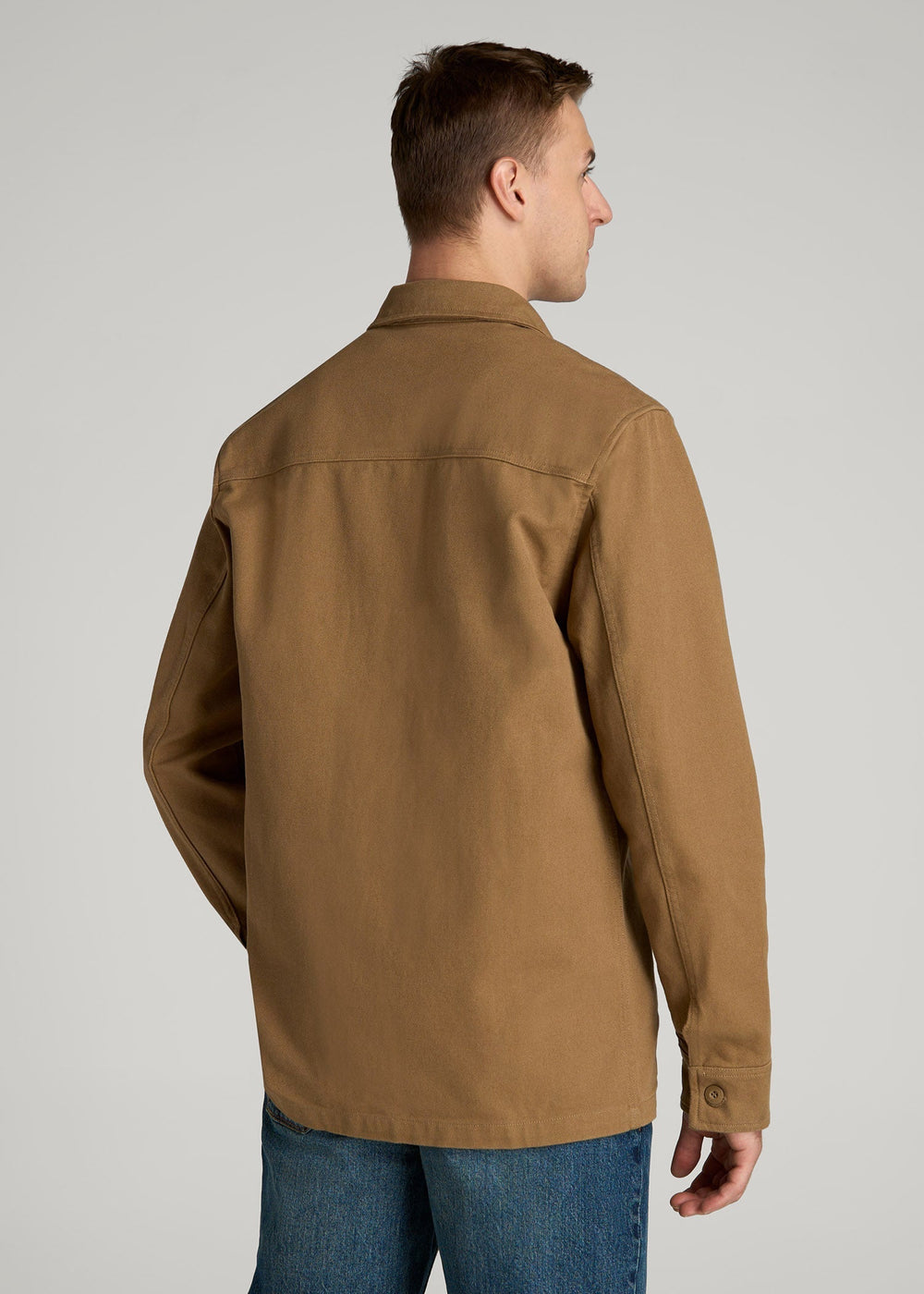 American Tall Online Shop | LJ&S Canvas Shirt Jacket for Tall Men in Sahara