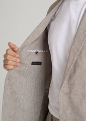 American Tall Online | Stretch Linen Blazer for Tall Men in Brown Linen
