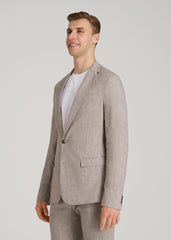 American Tall Online | Stretch Linen Blazer for Tall Men in Brown Linen