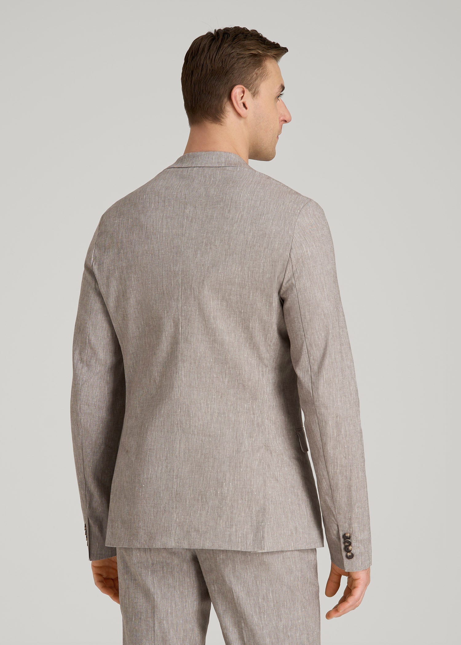 American Tall Online | Stretch Linen Blazer for Tall Men in Brown Linen