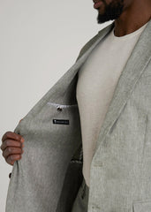 American Tall Sale | Stretch Linen Blazer for Tall Men in Climbing Ivy Linen