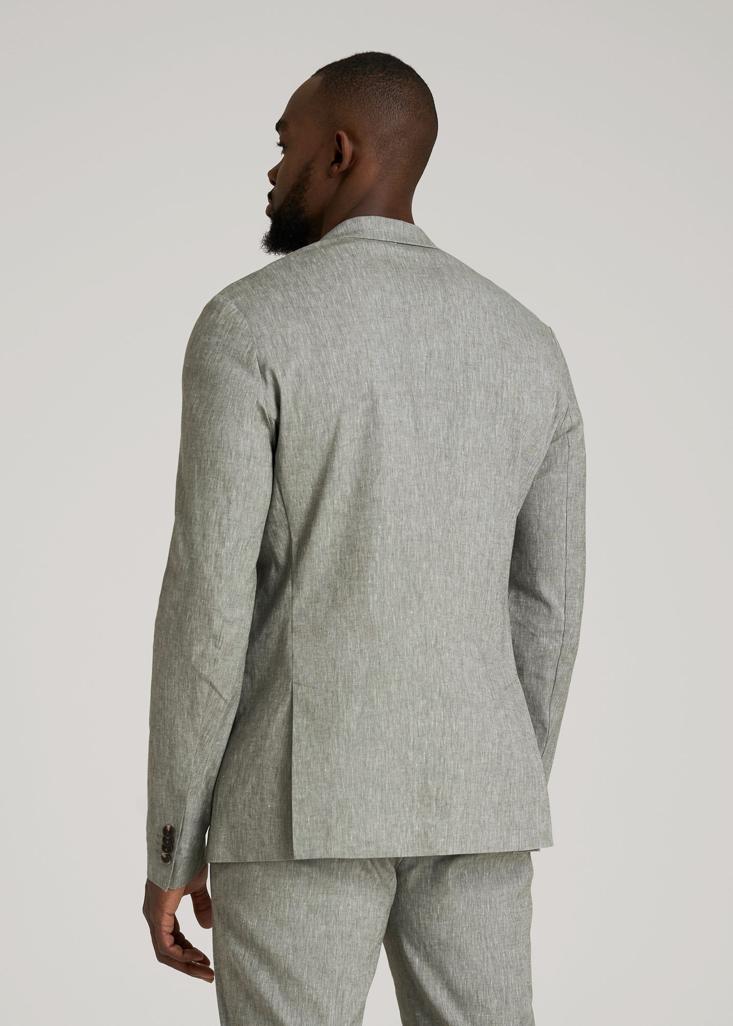 American Tall Sale | Stretch Linen Blazer for Tall Men in Climbing Ivy Linen