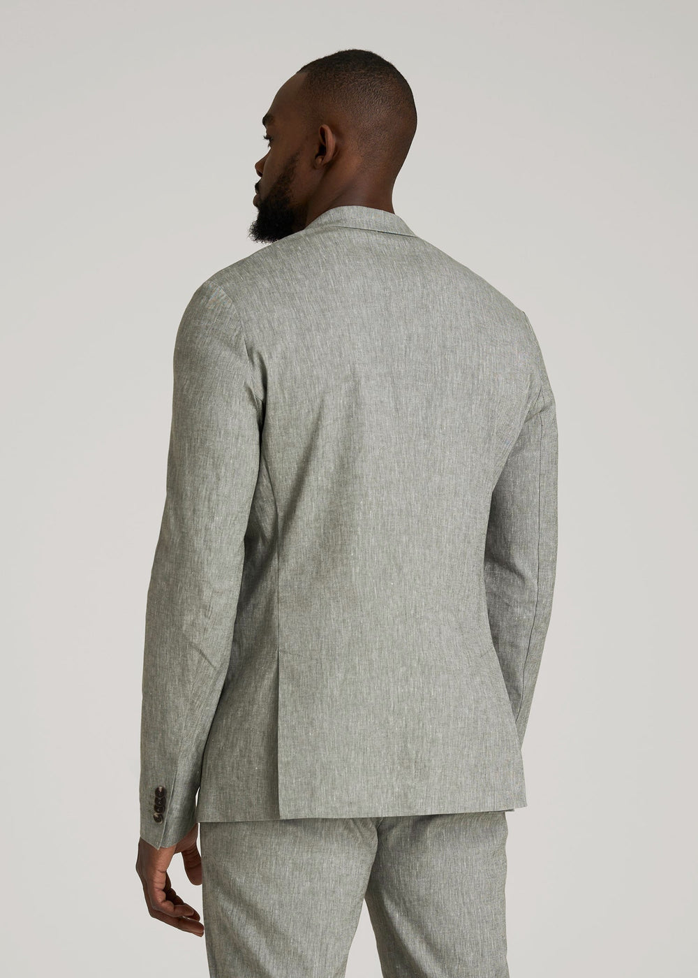 American Tall Sale | Stretch Linen Blazer for Tall Men in Climbing Ivy Linen