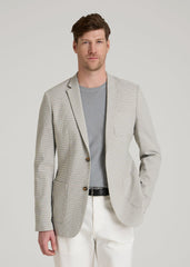 American Tall Outlet | Core Blazer for Tall Men in Beige and Grey Houndstooth