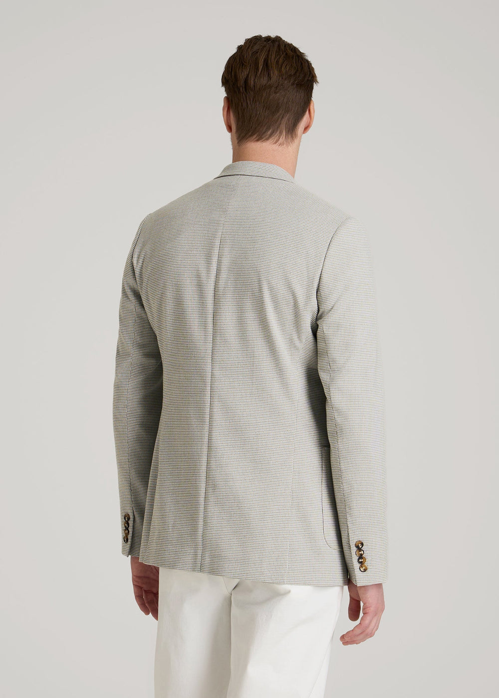 American Tall Outlet | Core Blazer for Tall Men in Beige and Grey Houndstooth