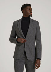 American Tall Online Shop | Wool Blend Blazer for Tall Men in Anthracite Tweed