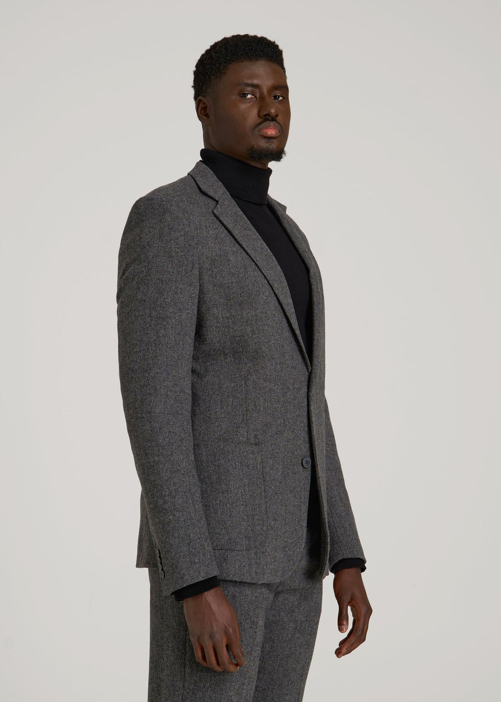 American Tall Online Shop | Wool Blend Blazer for Tall Men in Anthracite Tweed