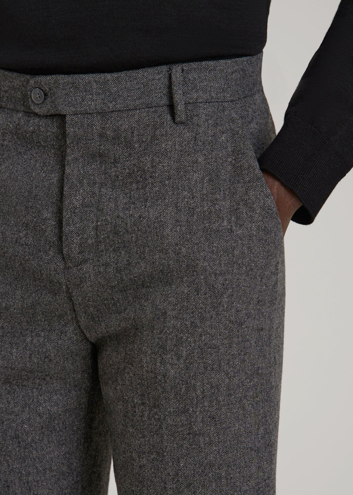 American Tall Online | Wool Blend Dress Pants for Tall Men in Anthracite Tweed