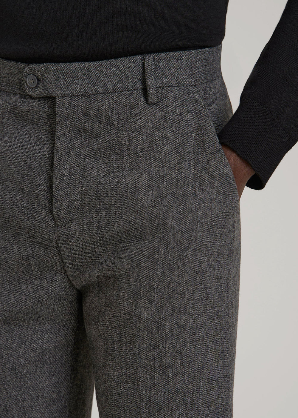 American Tall Online | Wool Blend Dress Pants for Tall Men in Anthracite Tweed