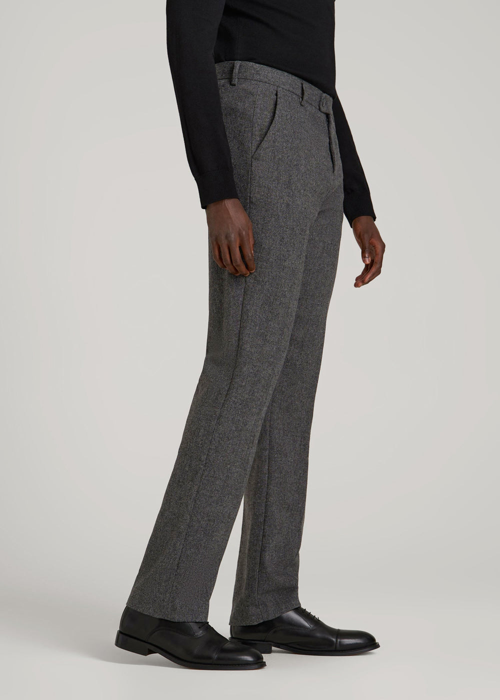 American Tall Online | Wool Blend Dress Pants for Tall Men in Anthracite Tweed