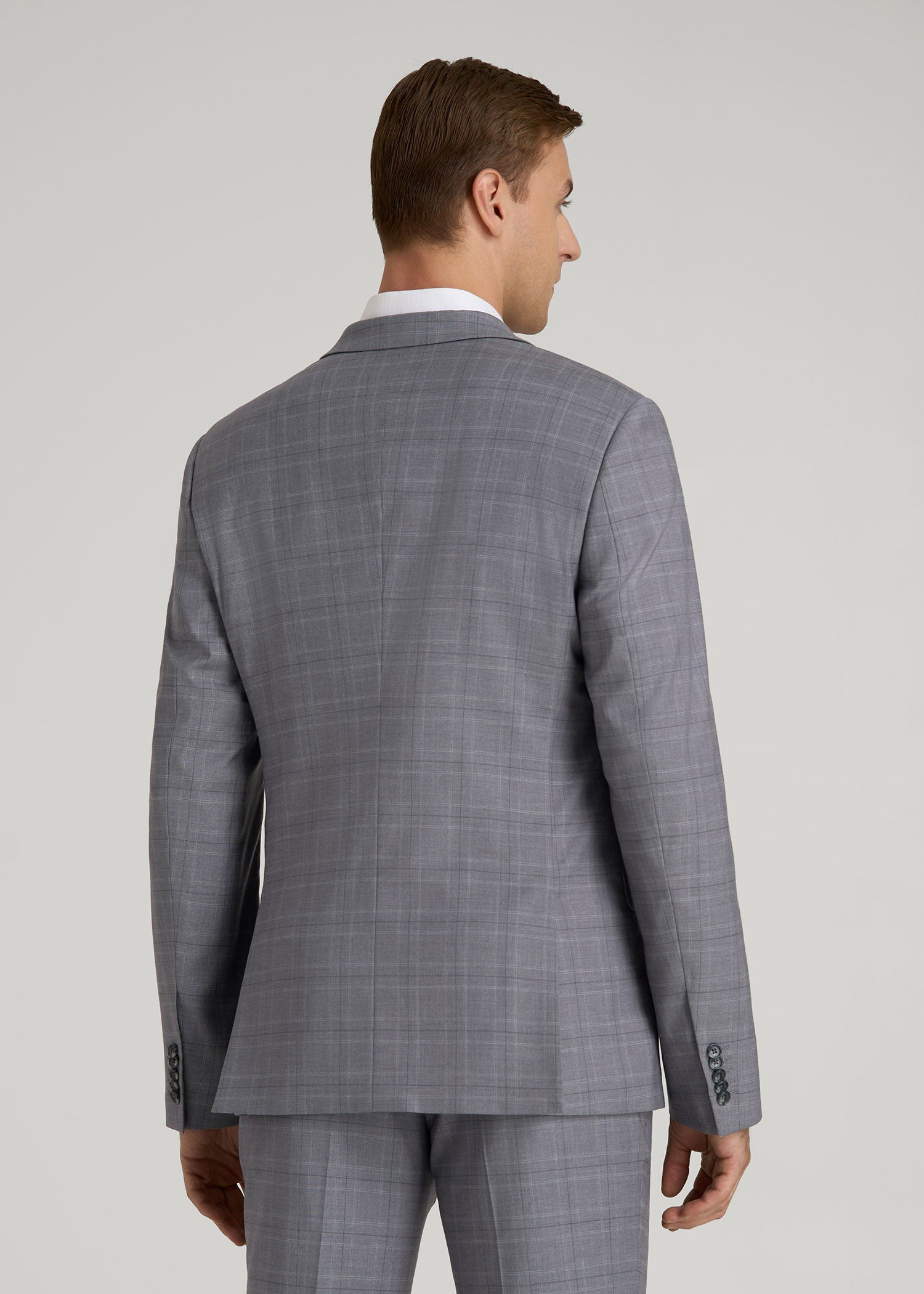 American Tall Outlet | Suit Jacket for Tall Men in Light Grey Plaid