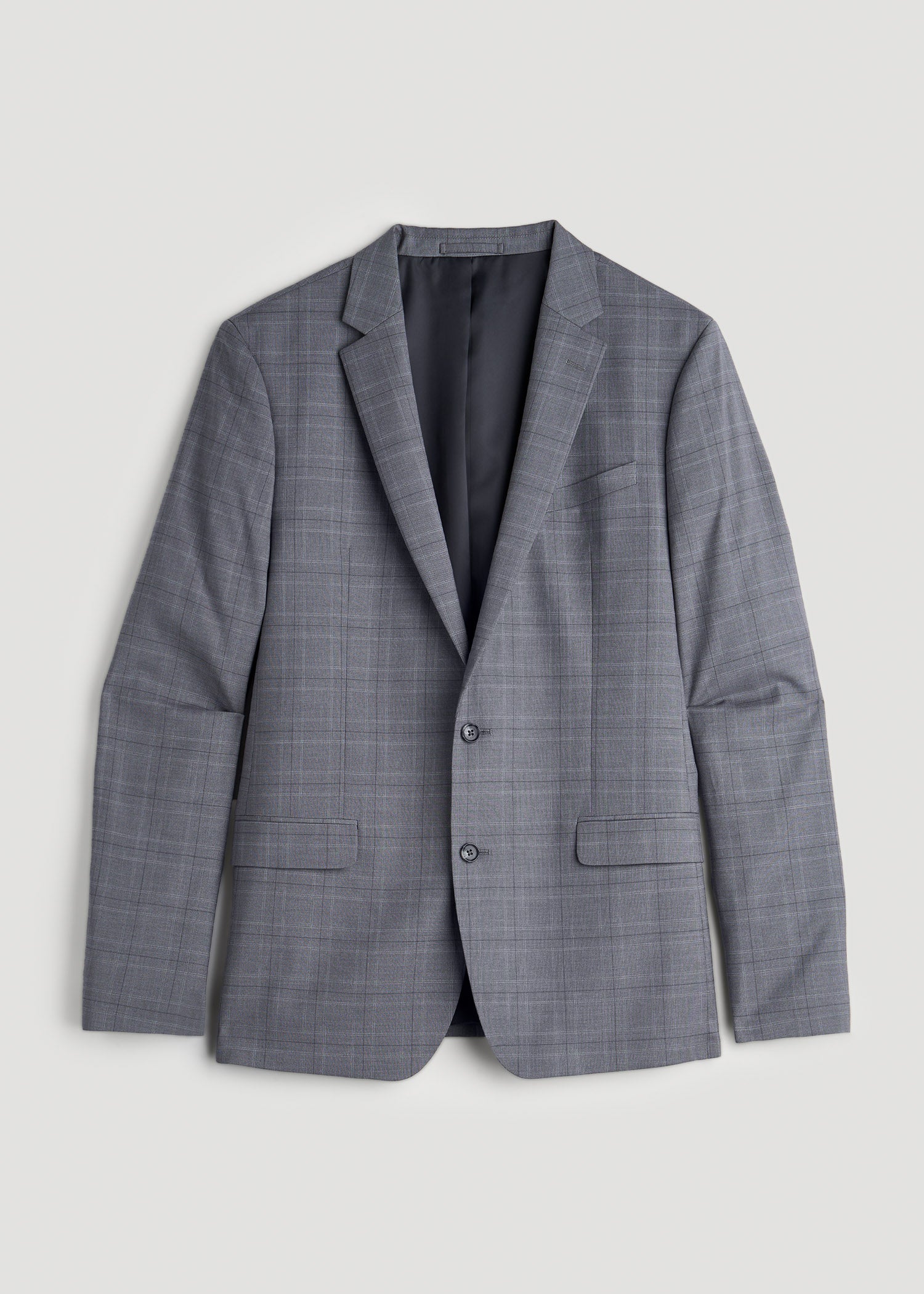 American Tall Outlet | Suit Jacket for Tall Men in Light Grey Plaid