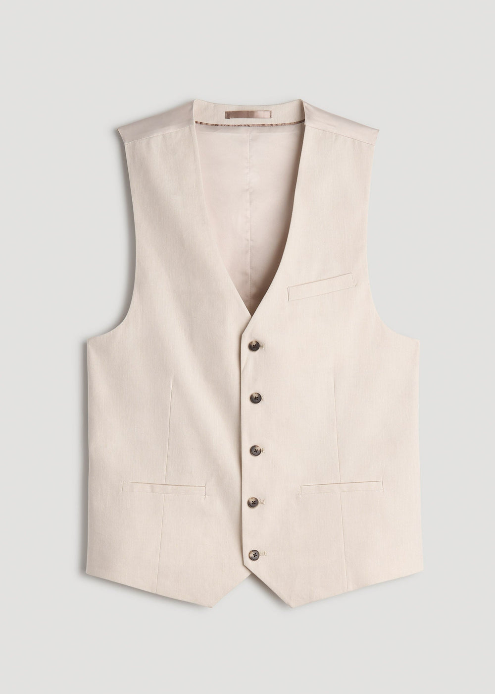 American Tall Online Shop | Stretch Linen Suit Vest for Tall Men in Light Beige Linen