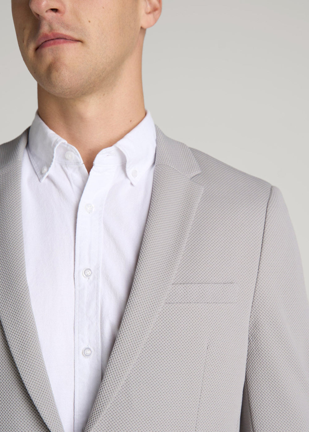 American Tall Online | Textured Blazer for Tall Men in Soft Grey