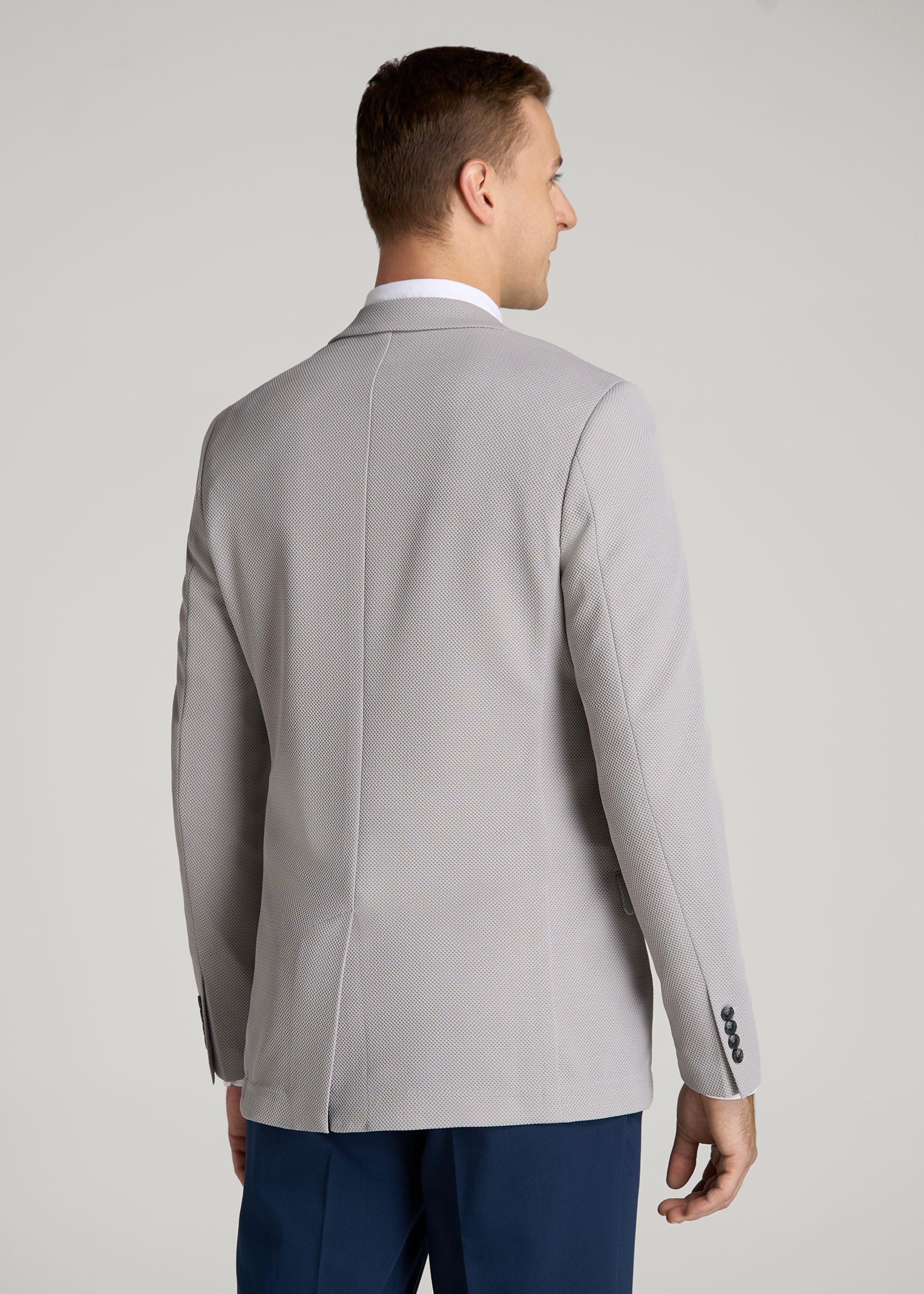 American Tall Online | Textured Blazer for Tall Men in Soft Grey