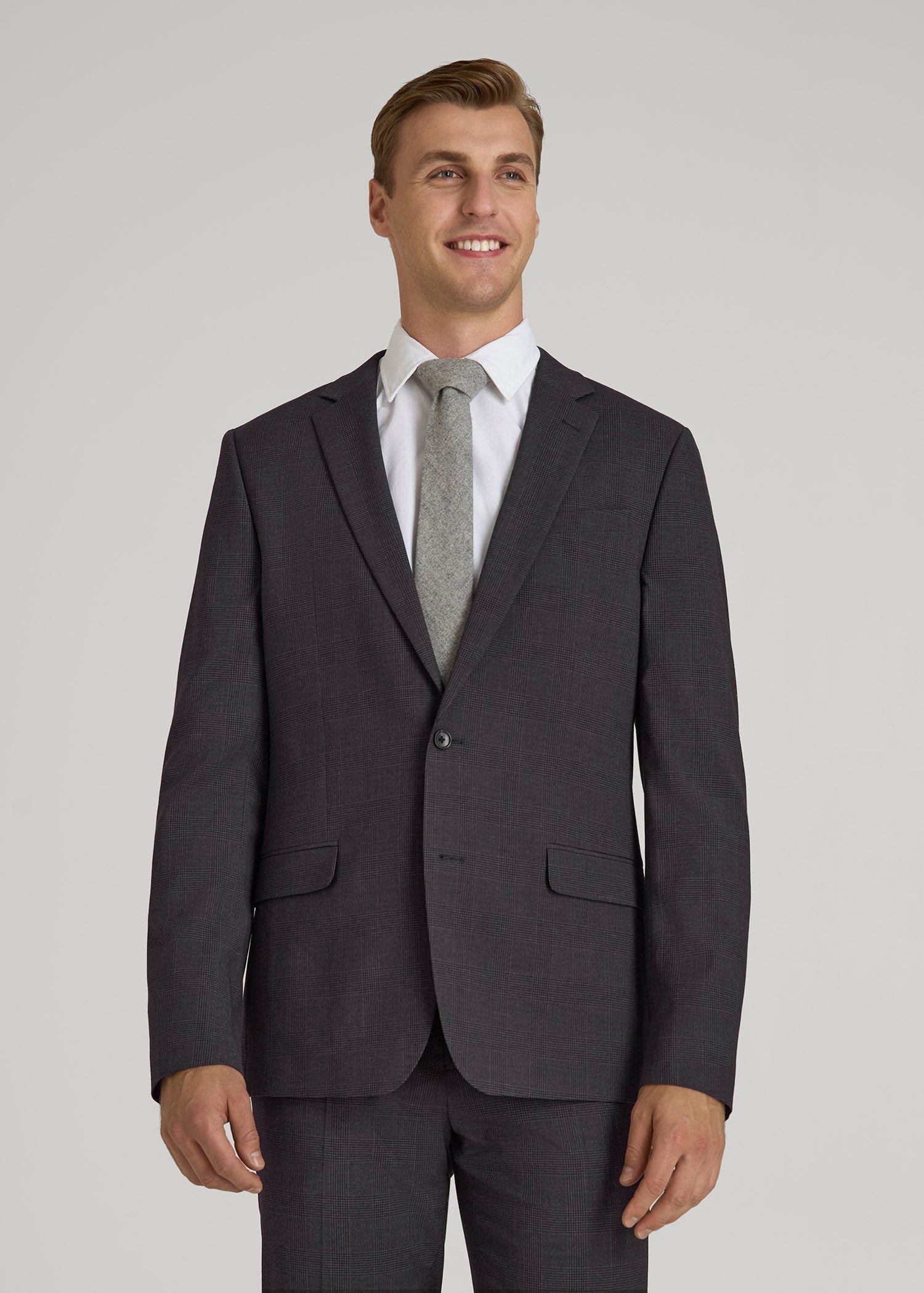 American Tall Sale | Suit Jacket for Tall Men in Charcoal Plaid