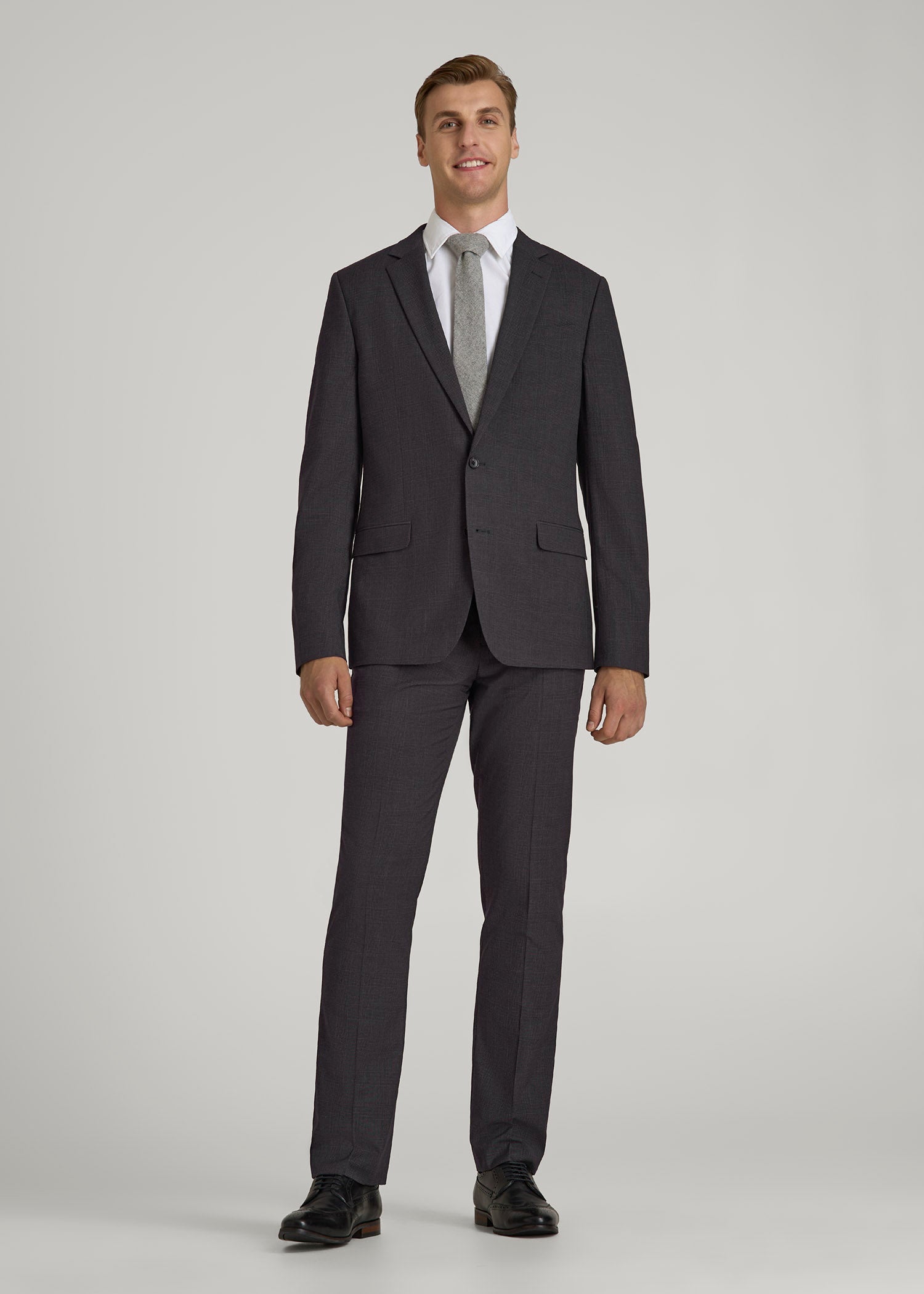 American Tall Sale | Suit Jacket for Tall Men in Charcoal Plaid