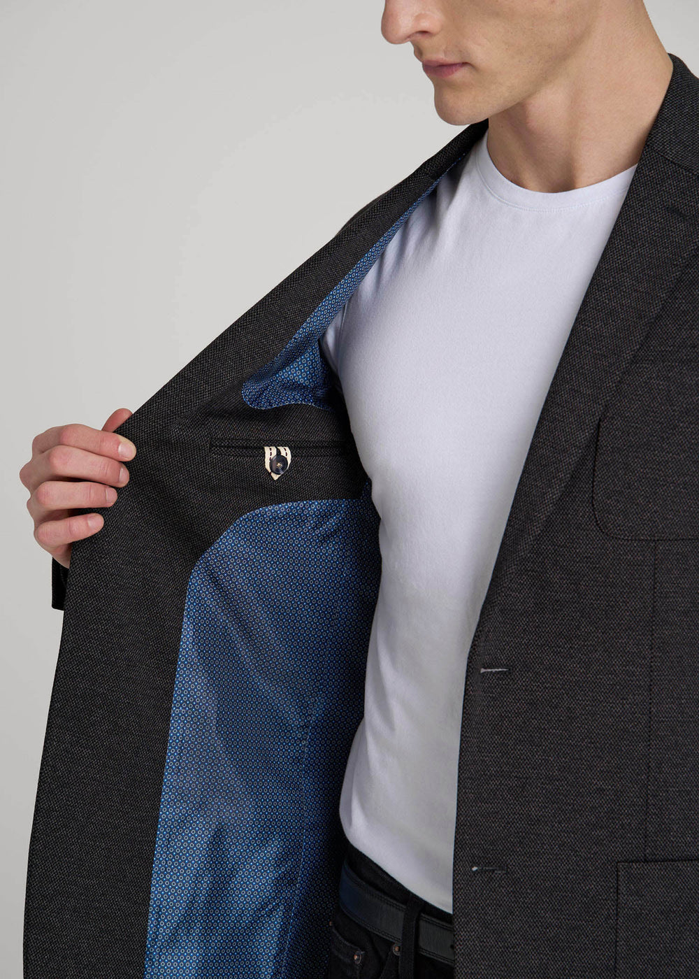 American Tall Online Shop | Core Blazer for Tall Men in Black Silver Mix