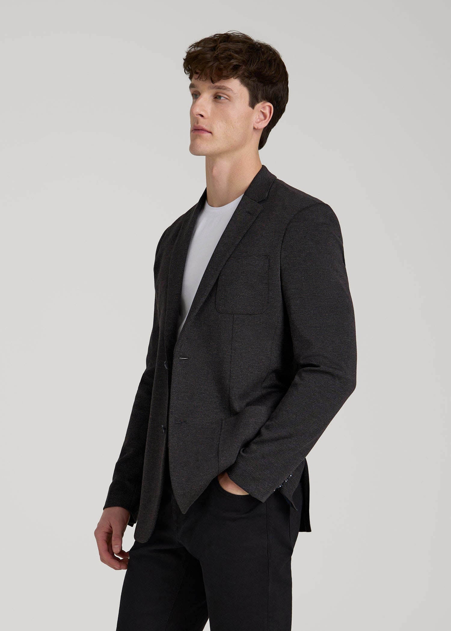 American Tall Online Shop | Core Blazer for Tall Men in Black Silver Mix