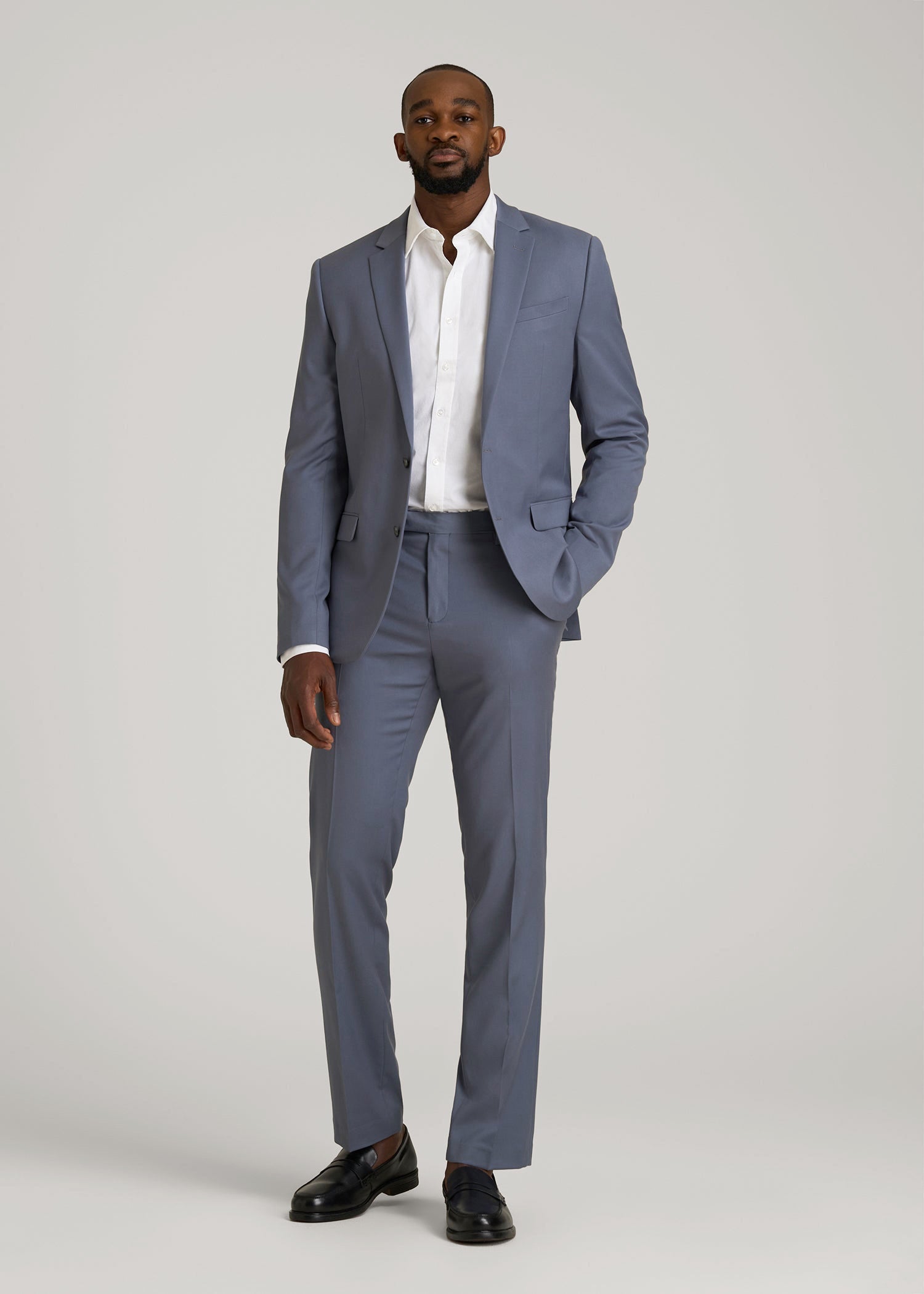 American Tall Online | Suit Trousers for Tall Men in Blue Slate
